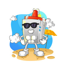 glue sunbathing in summer. character vector
