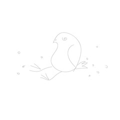 Hand drawcard with a bird. A pigeon. A dove. Vector illustration. Doodles sticker.