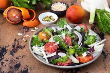 Blood orange salad with fennel and arugula