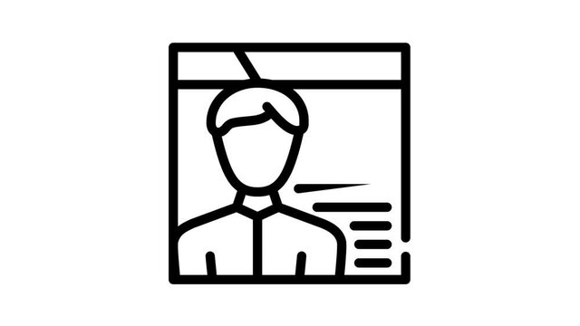 programmer worker black icon animation