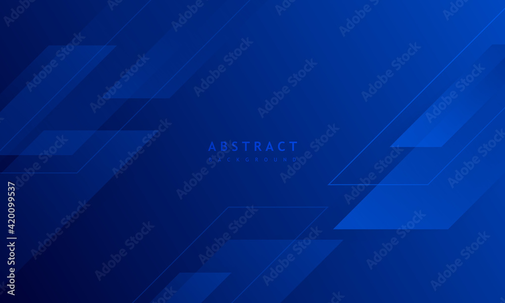 Wall mural dark blue background with abstract square shape, dynamic and sport banner concept.