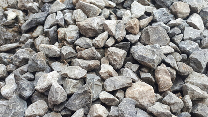 Gravel outdoor  road. Closeup gravel texture. Stone pattern. Small rocks ground background