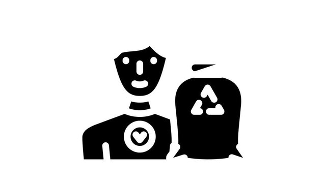 volunteer worker glyph icon animation