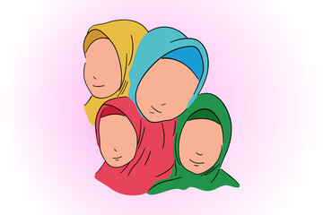  Illustration of veiled female model