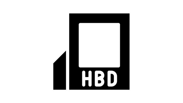 happy birthday photo frame glyph icon animation