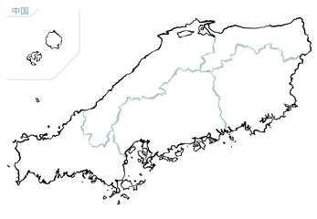 和風な日本地図　中国地方