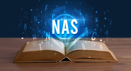 Technology abbreviation coming out from an open book
