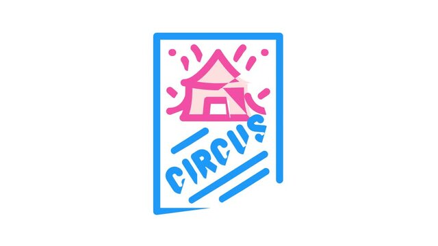circus poster color icon animation