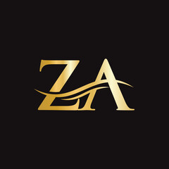 Creative ZA letter with luxury concept. Modern ZA Logo Design for business and company identity. - obrazy, fototapety, plakaty