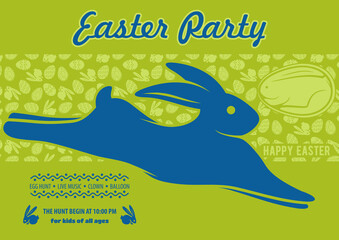 Easter Party poster design template. Vector illustration