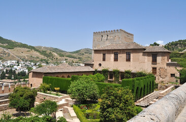 Fototapeta na wymiar Alhambra palace and gardens in Granada, Spain