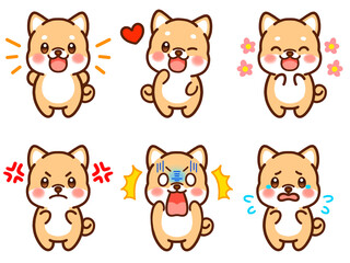 柴犬のイラスト素材セット3