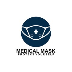 Medical mask logo Icon Design Vector