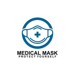Medical mask logo Icon Design Vector