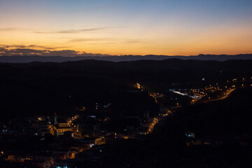 sunset over the city