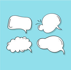 Set of speech bubbles, speech balloons. Think & talk icon vector.