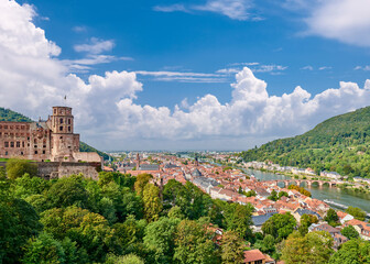 Heidelberg town on Neckar river, Germany - 420106506