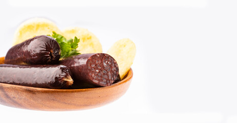 Colombian black pudding with arepa - Sausage with blood and rice