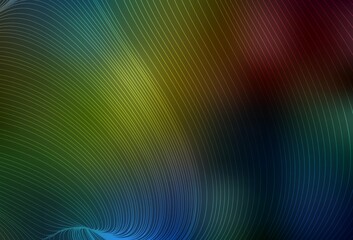 Dark Multicolor vector background with stright stripes.