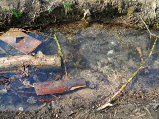 Environmental pollution - bad ecology and the release of garbage into nature