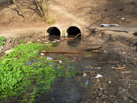 Environmental pollution - bad ecology and the release of garbage into nature