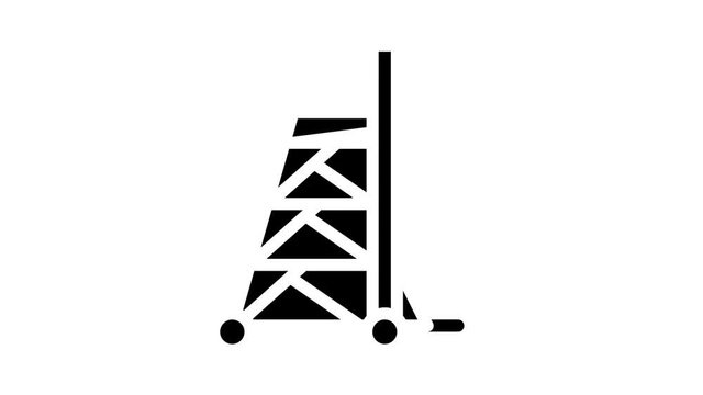 siege tower glyph icon animation