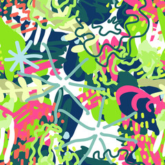 Fototapeta premium Orange and Magenta Scribble Shapes Vector