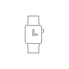 Smart clock line icon isolated on white background. Vector