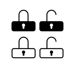 Set of Lock icon vectors, padlocks, security sign, safety symbol, safe icon, illustration.