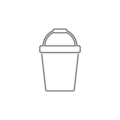 Pail Line Icon Logo Template Vector