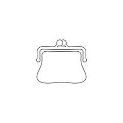 Purse vector line icon illustration sign