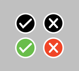 Check Mark and Cross Mark Icons.