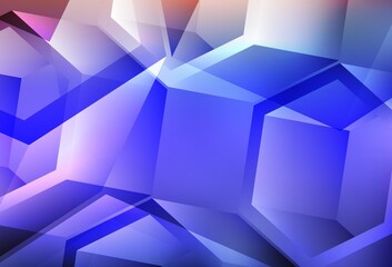 Obraz premium Light Purple vector template with crystals, squares.