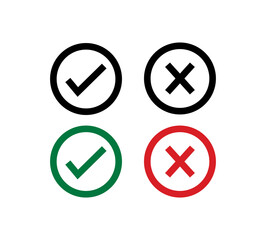 Check Mark and Cross Mark Icons.