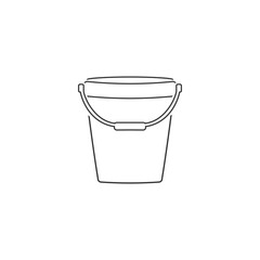 Pail Line Icon Logo Template Vector