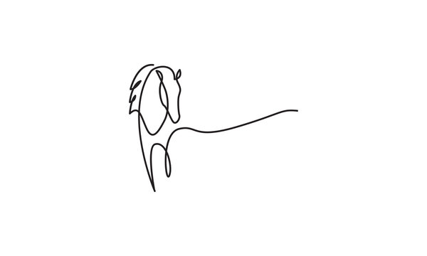 lines art drawing horse modern logo vector symbol icon illustration design