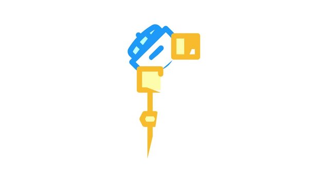 resistance thermometer color icon animation