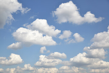 Blue sky with white heap clouds