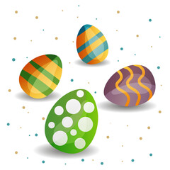 Happy easter. Easter eggs set. Spring, a religious holiday. Easter poster and banner template for Easter. Template for promotion.