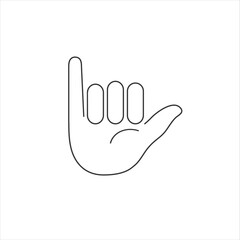 Shaka line icon flat style. vector sign