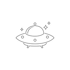 UFO Flying Saucer Line Icon. Vector illustration