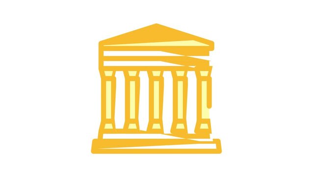 concordia temple, agrigento sicily color icon animation