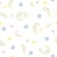 Floral seamless pattern. Simple vector color illustration