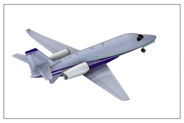 3D design of an airplane.