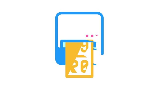 label printer device color icon animation