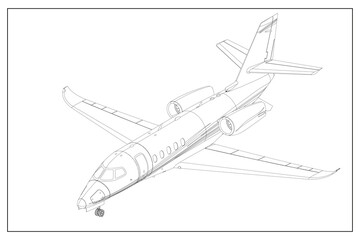 3D design of an airplane.