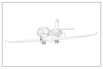 3D design of an airplane.