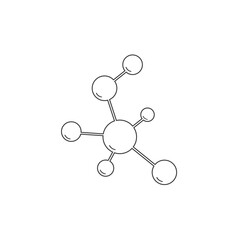 Molecule Line Icon In Trendy Design Vector