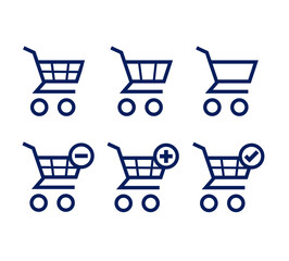 Set of shoping cart flat vector icon. Symbol of buy. Vector illustration. 