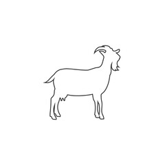 Farm Animals Goat Line Icon Vector Illustration